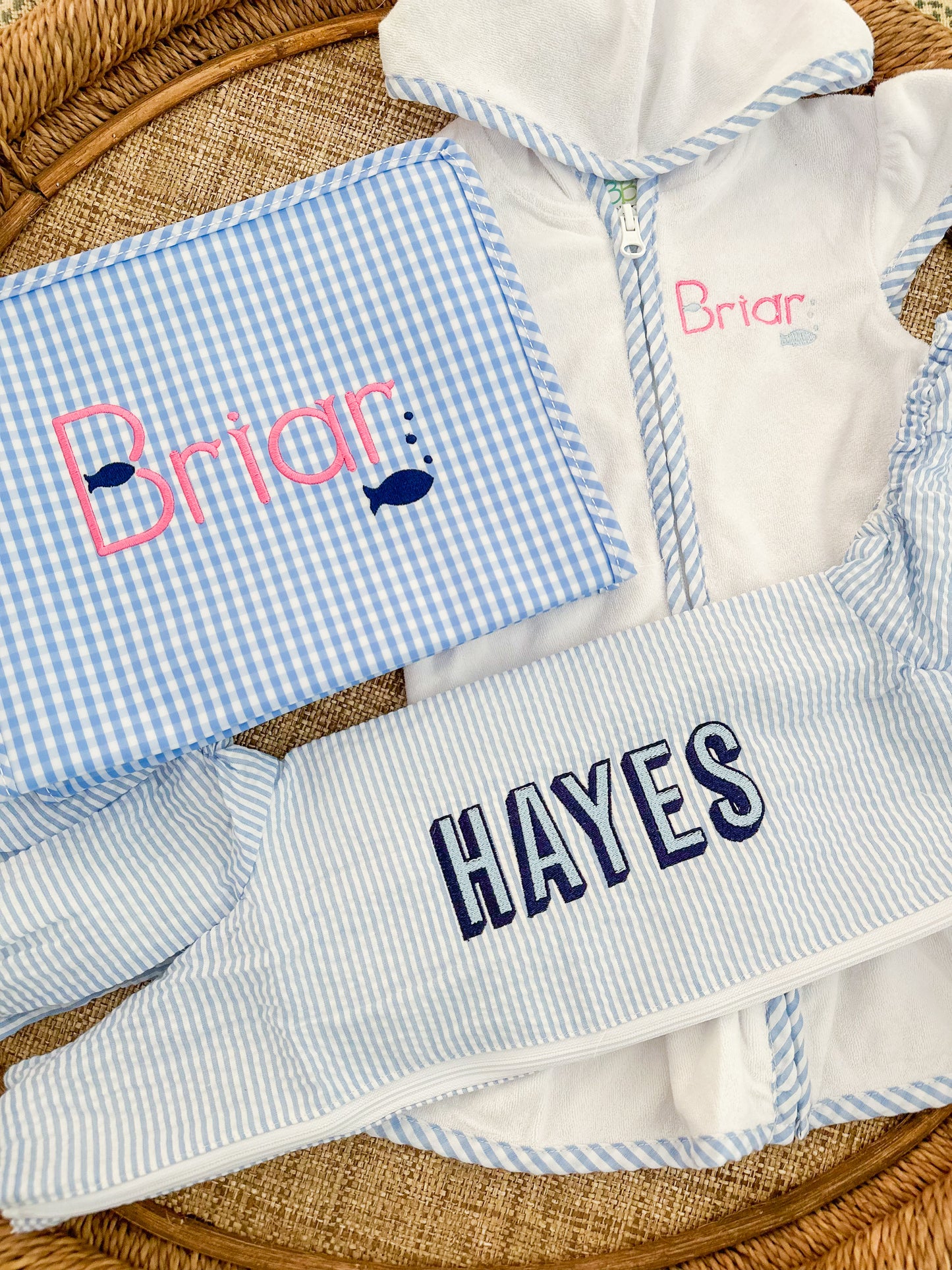 Seersucker Puddle Jumper Cover - Bogey and Byrd