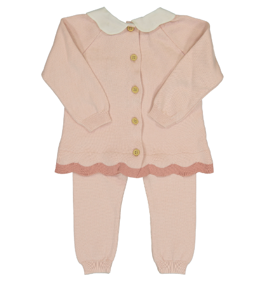 Feltman Scalloped Contrast Trim Knit Set - Bogey and Byrd