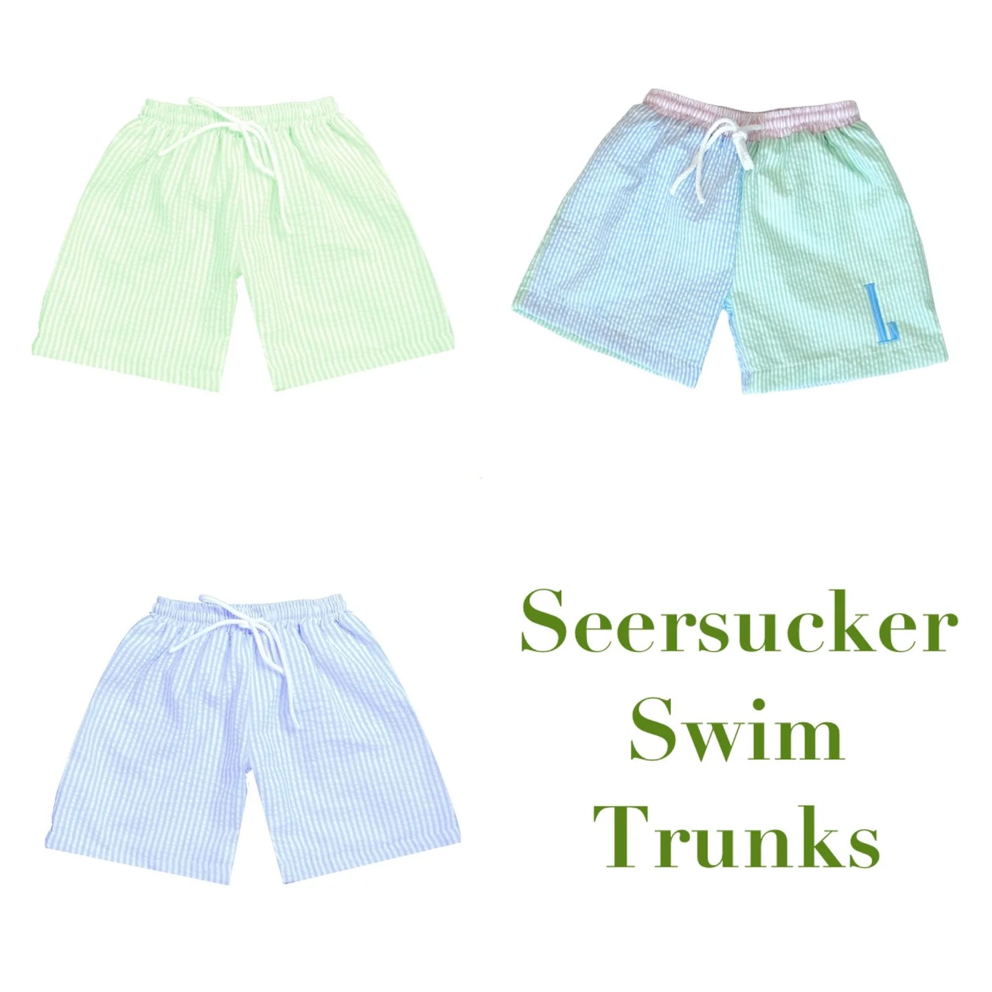 Seersucker swim trunks - Bogey and Byrd