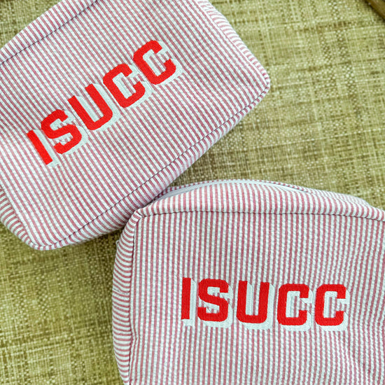 Personalized Seersucker Pouch - Bogey and Byrd