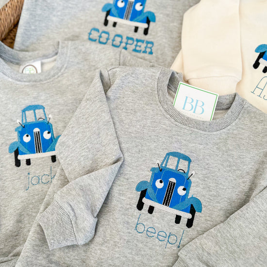 Blue truck children’s sweatshirt - Bogey and Byrd
