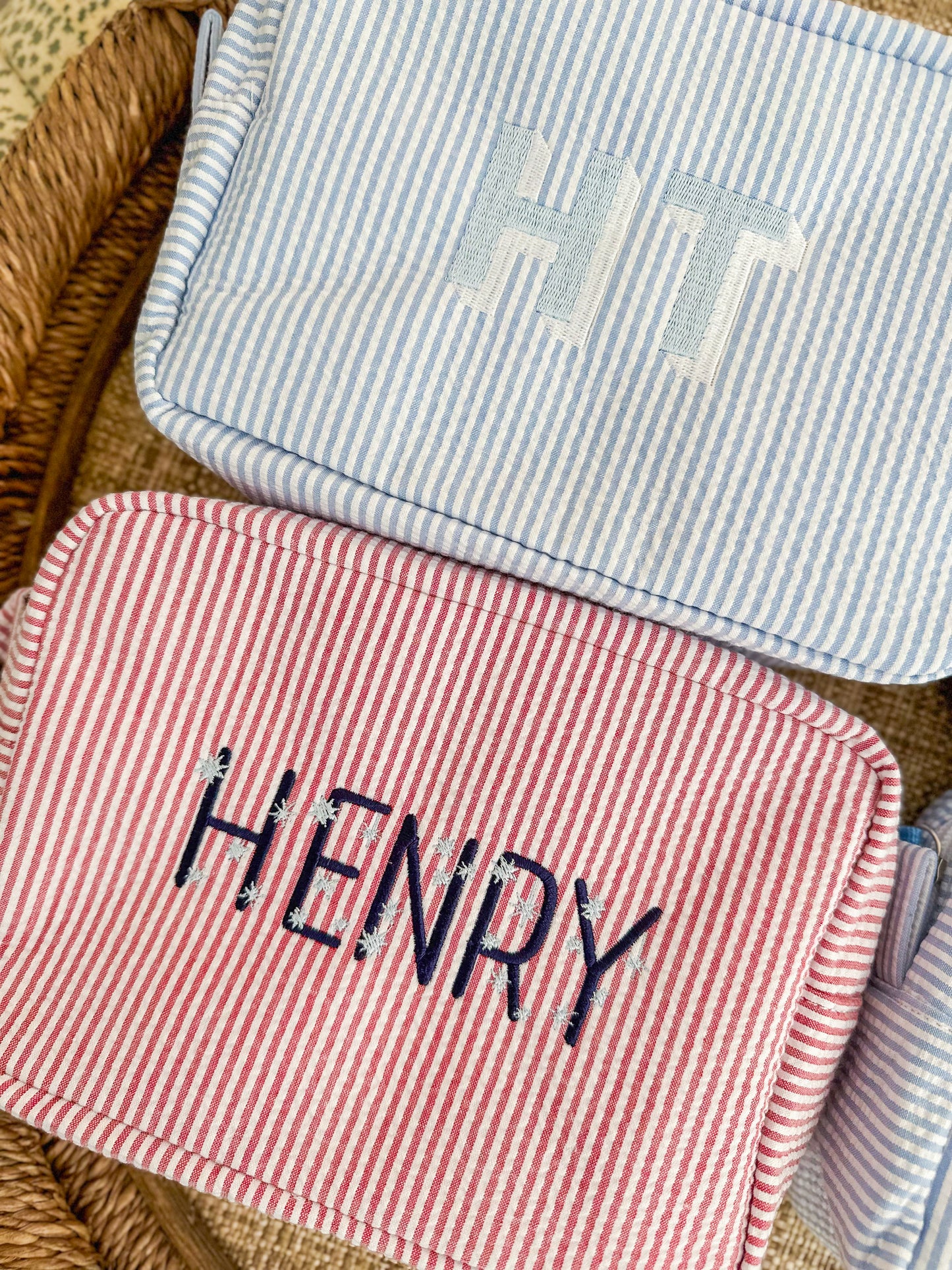 Personalized Seersucker Pouch