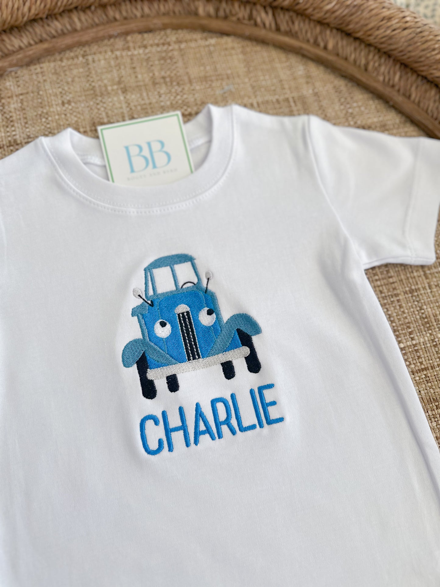 Blue Truck personalized unisex t-shirt - Bogey and Byrd