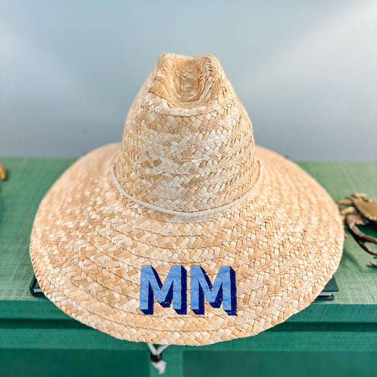Monogrammed straw beachcomber hat - Bogey and Byrd
