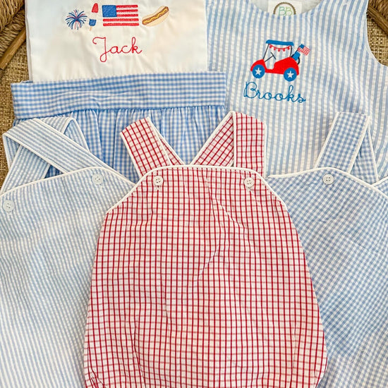 White and blue gingham bubble - Bogey and Byrd
