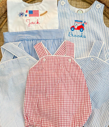 White and blue gingham bubble - Bogey and Byrd