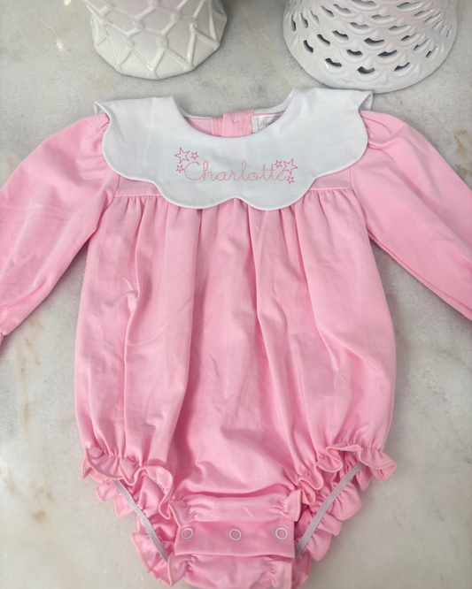 Lottie Pink Scalloped Collar Bubble