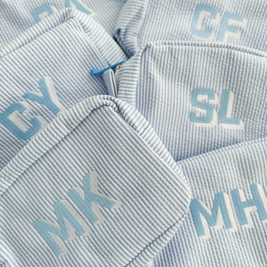 Personalized Seersucker Pouch - Bogey and Byrd