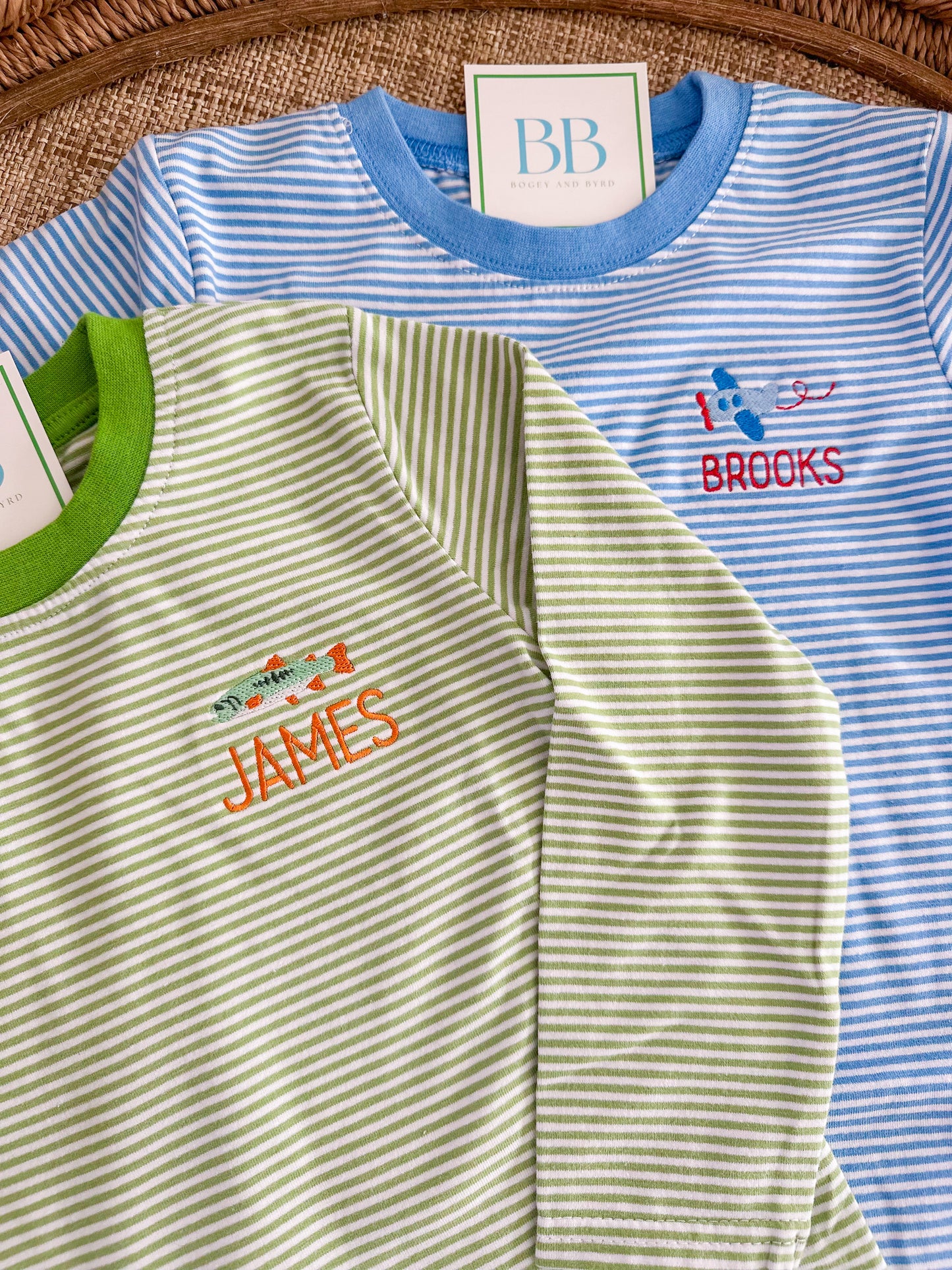 Personalized Stripe Long Sleeve T-Shirt