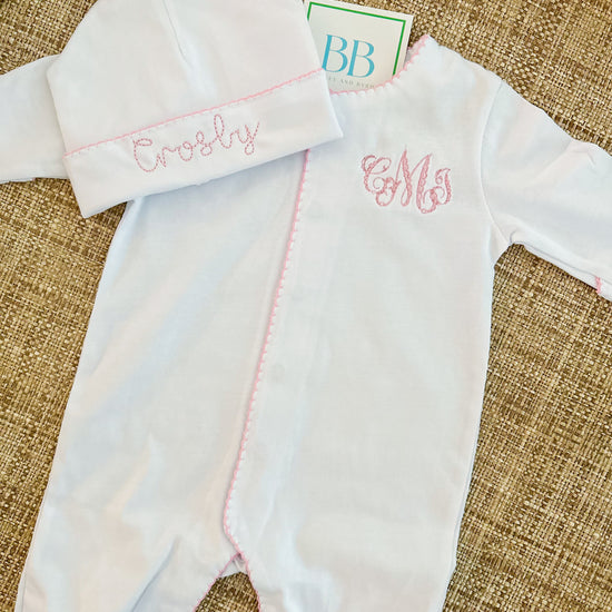 Newborn baby footie + hat set - Bogey and Byrd