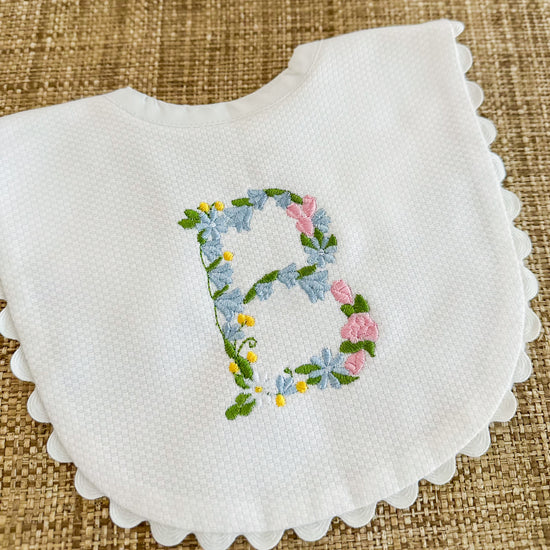 Floral initial bib - Bogey and Byrd