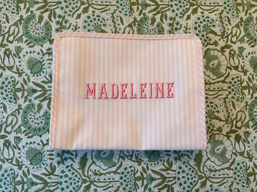 "Madeleine" Large Pimlico Stripe Pink Roadie