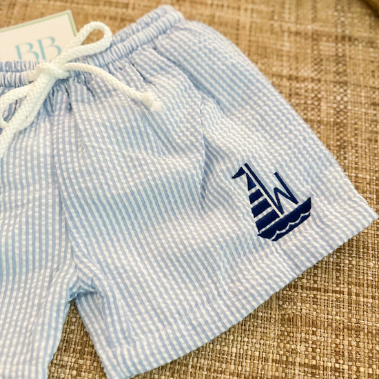 Seersucker swim trunks - Bogey and Byrd