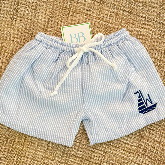 Seersucker swim trunks - Bogey and Byrd