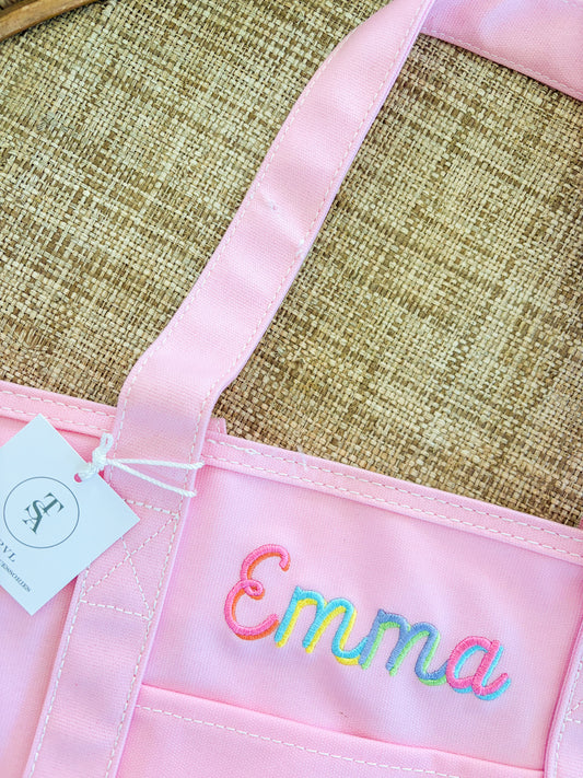 “Emma” Peony Medium TRVL Tote *Flawed*
