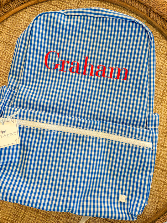 “Graham” Royal Gingham TRVL Backpack