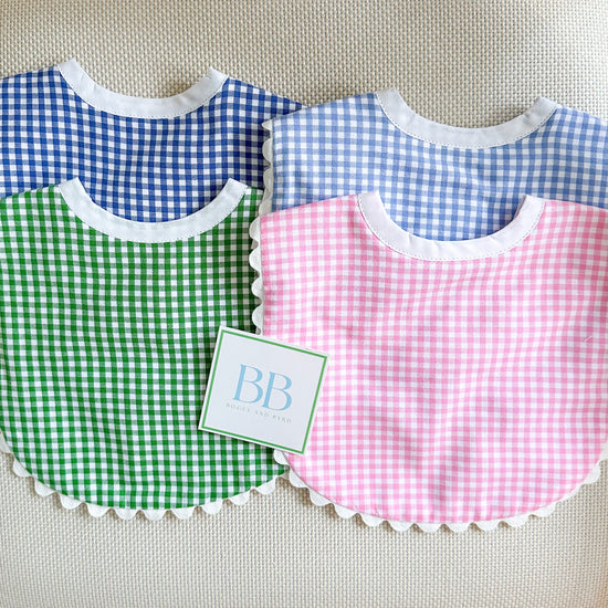 Gingham baby bib - Bogey and Byrd