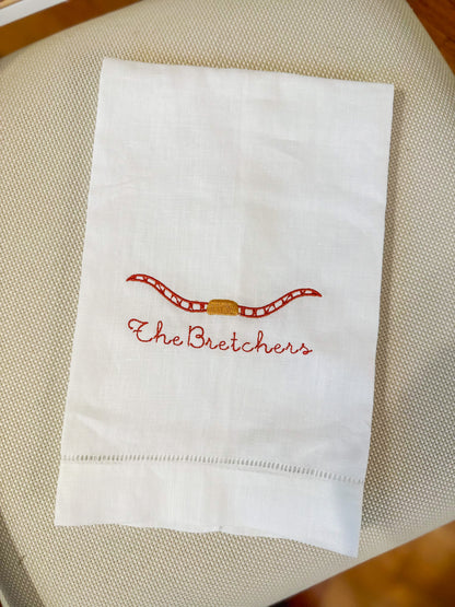 Texas longhorn tea towel or cocktail napkins