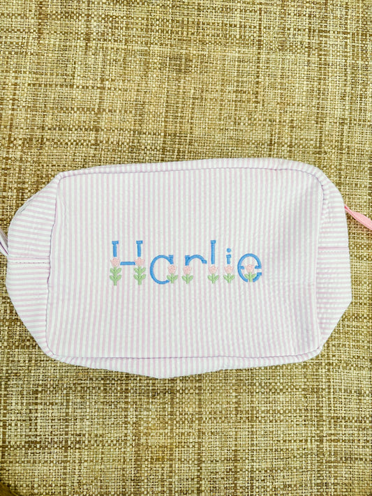 "Harlie" seersucker pouch