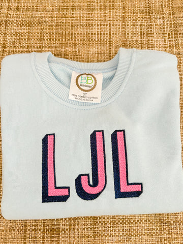 "LJL" light blue sweatshirt 3T