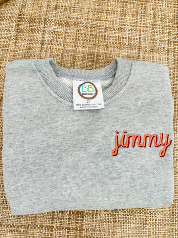 "jimmy" gray sweatshirt 2T