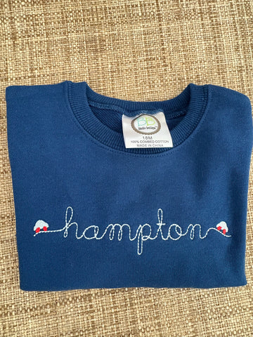 "hampton" navy sweatshirt 18m