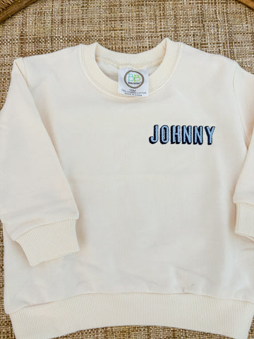 "Johnny" cream 18m sweatshirt