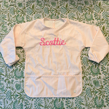 "Scottie" Pimlico Stripe Pink Bib - Size Large
