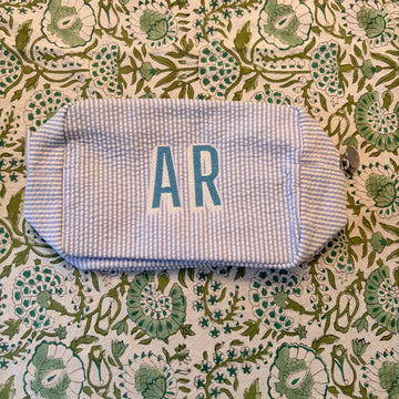 "AR" Seersucker Pouch