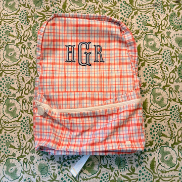 "HGR" Red Plaid Backpack