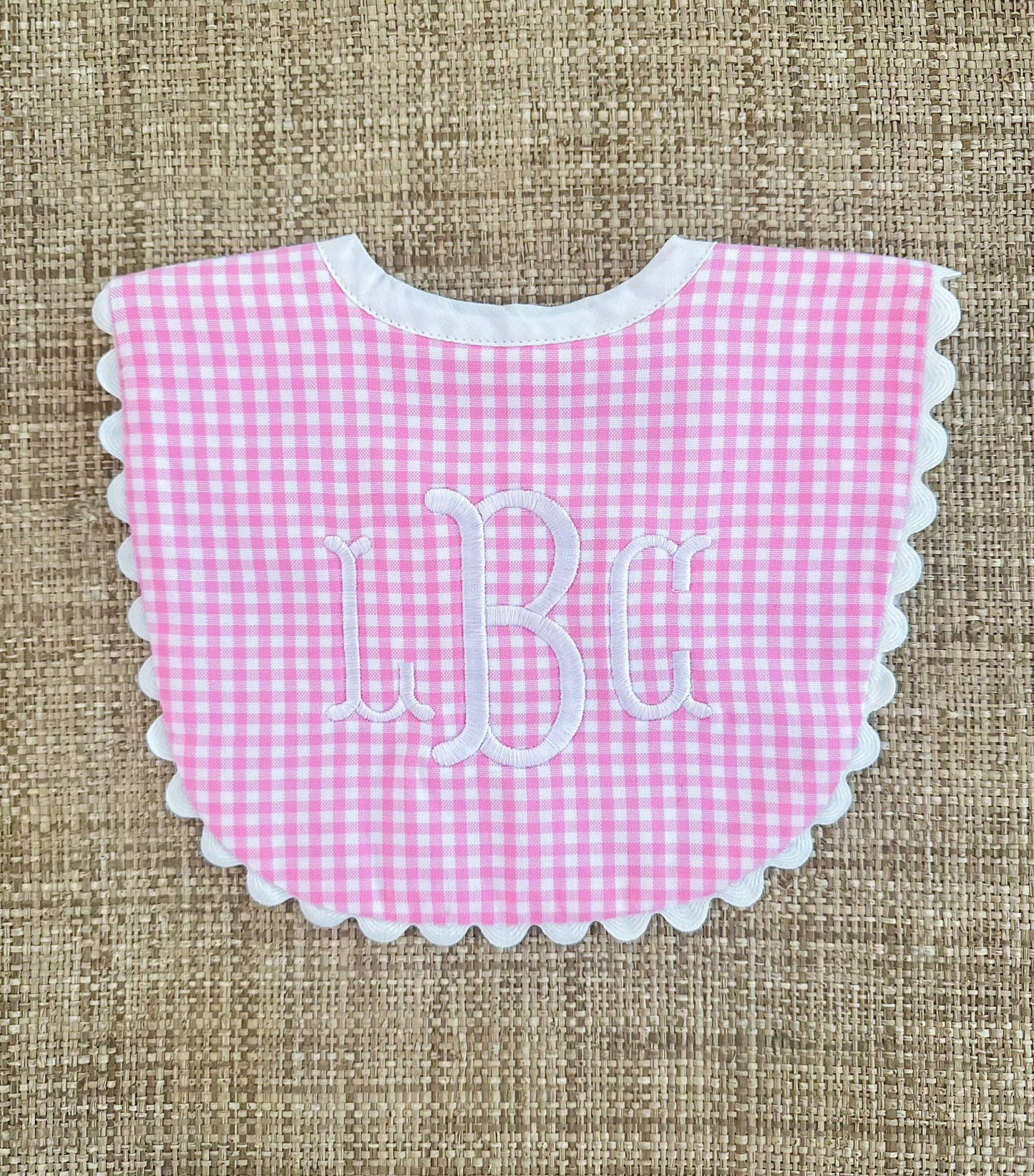 Gingham baby bib