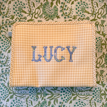 "Lucy" Large Gingham Khaki Roadie