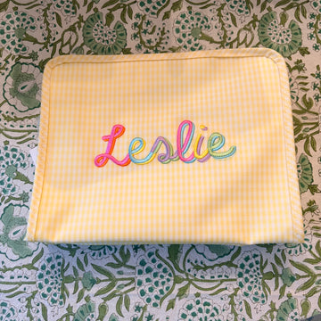 "Leslie" Large Gingham Buttercup Roadie