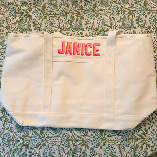 "Janice" Canvas Tote