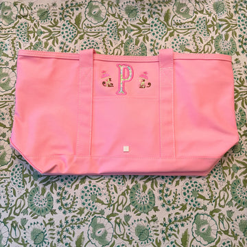 "P" Medium Peony Pink Tote