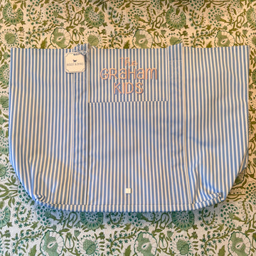 "The Graham Kids" Pimlico Stripe Chambray Jumbo Tote