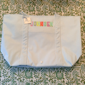 "Johnsen" Gingham Mist Jumbo Tote