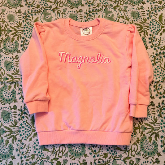 "Magnolia" Girls Light Pink Sweatshirt 3T