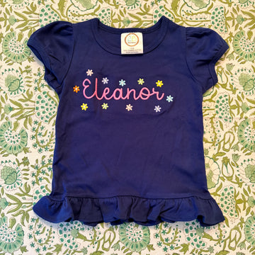 "Eleanor" Navy Cap sleeve tee 18M