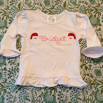 "Bridget" White Long sleeve tee 12M