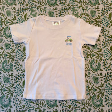 "Tatum" White Short sleeve tee 2T
