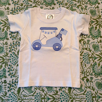 "Golf Cart" White short sleeve tee 12M