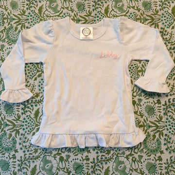 "Lilly" White Long sleeve tee 2T