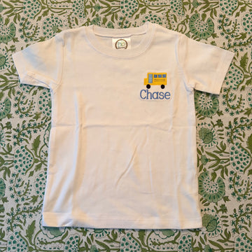 "Chase" White short sleeve tee 3T