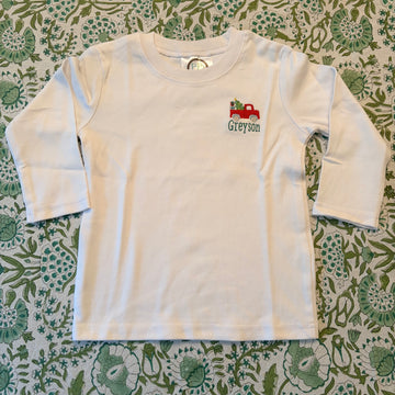 "Greyson" White long sleeve tee 18M