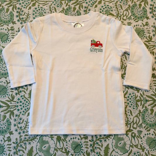 "Greyson" White long sleeve tee 18M