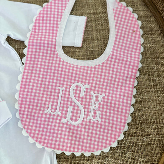Gingham baby bib - Bogey and Byrd