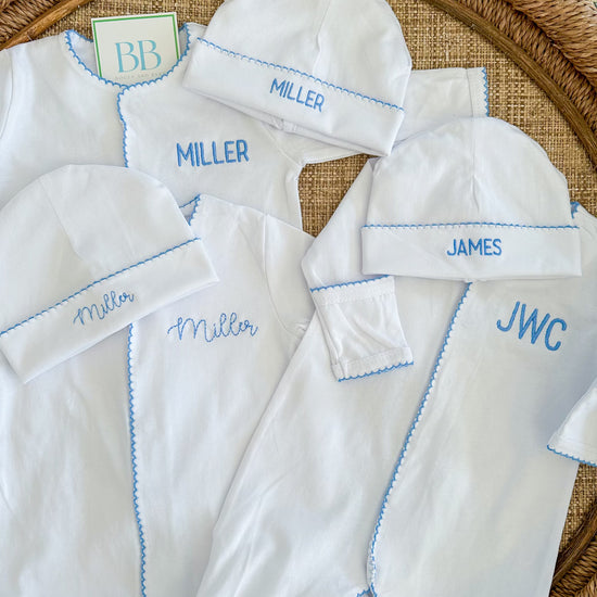 Newborn baby footie + hat set - Bogey and Byrd