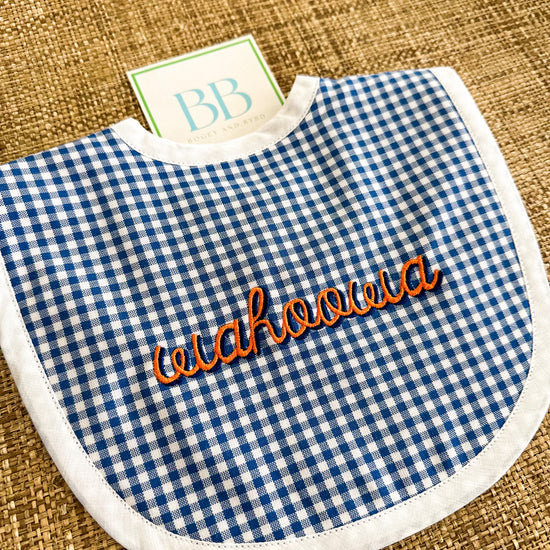 Gingham baby bib - Bogey and Byrd