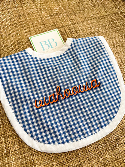 Gingham baby bib